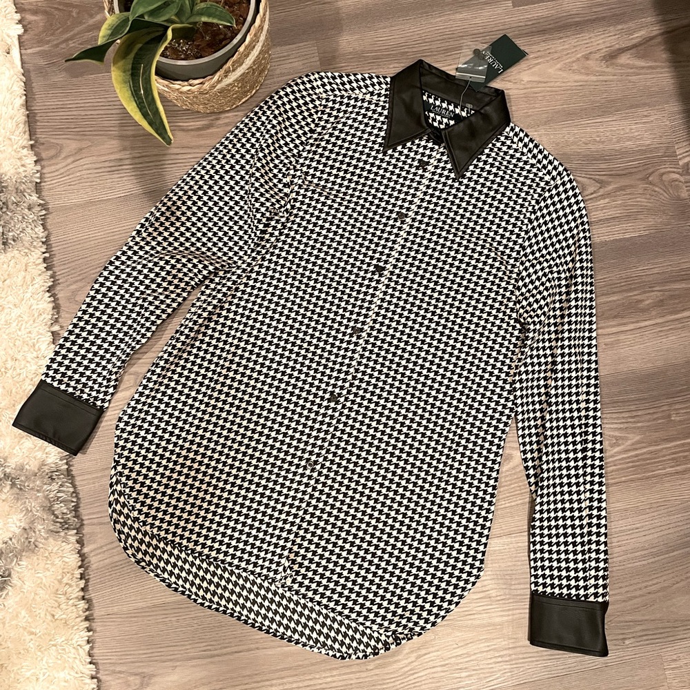 Ralph Lauren leather shirt rare women